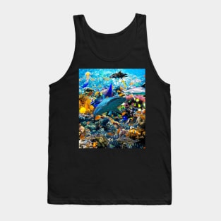 Ocean Dolphin Shark Turtle Coral Sea Fish Orca Whale Reef Tank Top